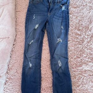 Hollister Distressed Skinny Jeans - Dark Blue